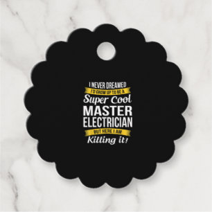 Super Cool Master Electrician  Funny Gift Favour Tags