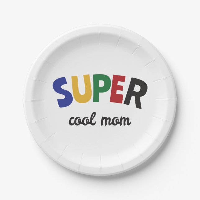 Super cool mum paper plate (Front)