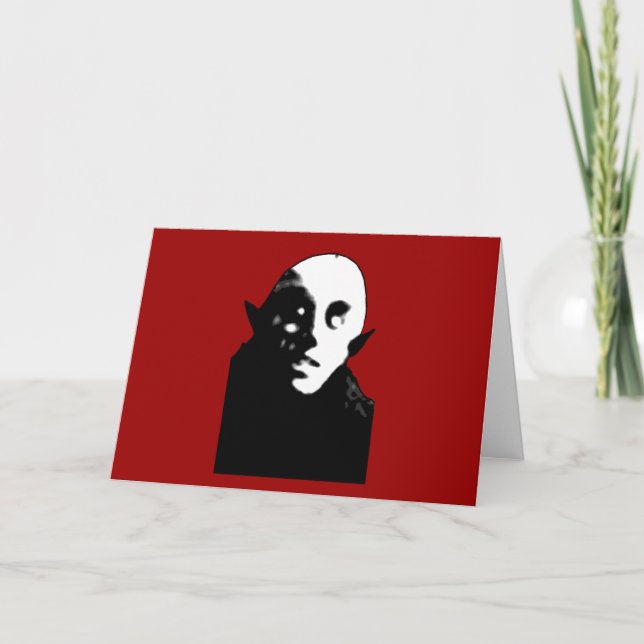 Super Creepy Nosferatu Face T-shirts, Mugs Card (Front)