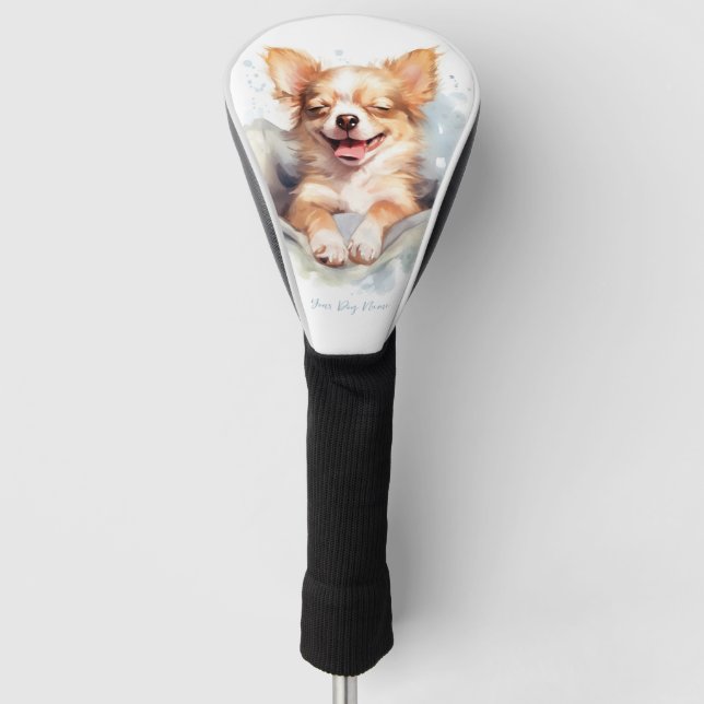 Super cute angel sleeping puppy Chihuahua Dog 002  Golf Head Cover (Front)