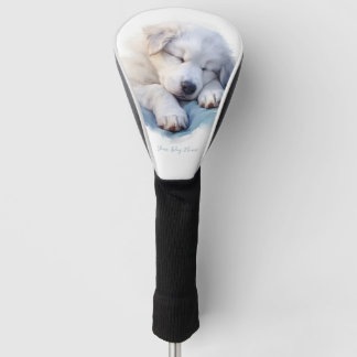 Super cute angel sleeping puppy Great Pyrenees Dog Golf Head Cover
