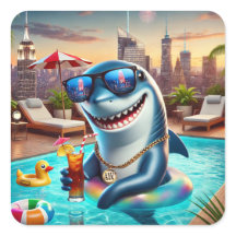 Super Cute Aries Shark Zodiac Sticker