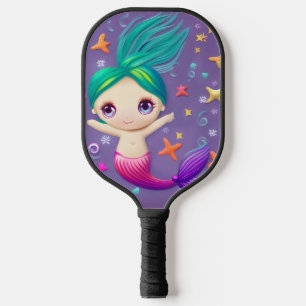Super Cute Baby Mermaid Pickleball Paddle