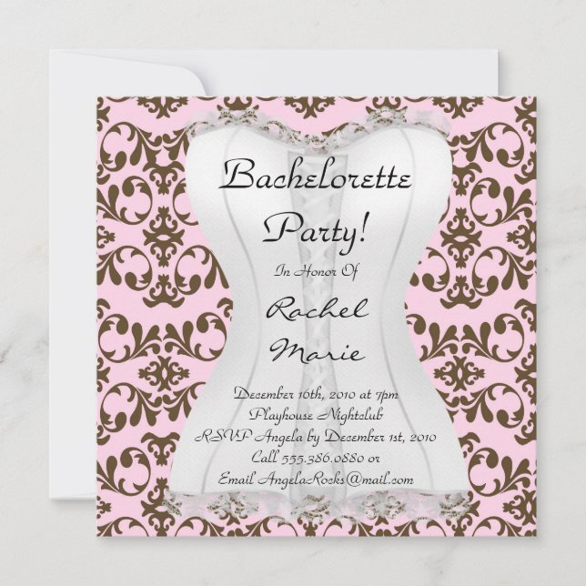 Super Cute Bachelorette Party Invitation (Front)