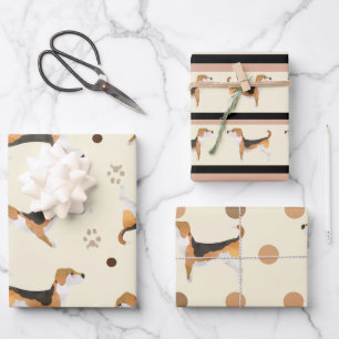 Super Cute Beagle neutral colours dog lovers Wrapping Paper Sheet