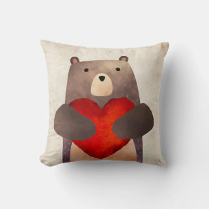Super Cute Bear with a heart Valentines/Nursery Cushion