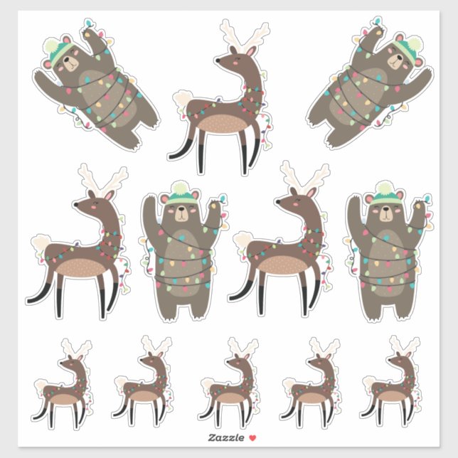 Super cute Bears and Reindeer Christmas (Sheet)