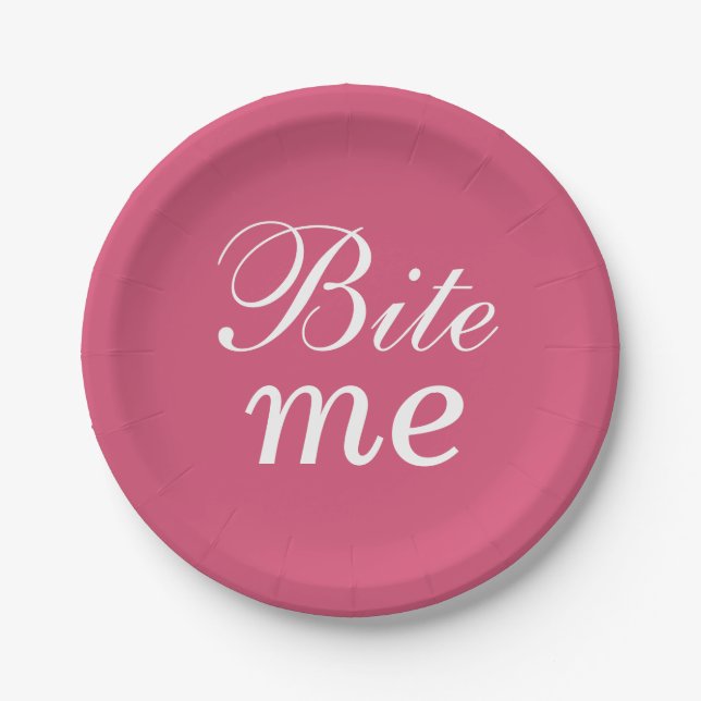Super Cute Bite Me Plate - pink (Front)