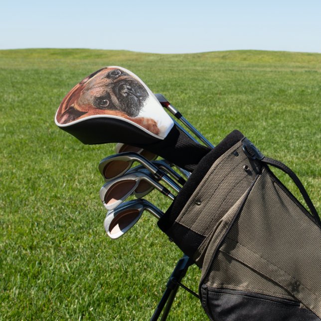 Super Cute Brown French Bulldog Golf Head Cover (In Situ)