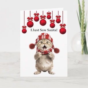 Super Cute Cat Christmas Greeting Card