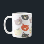 Super Cute Cat Heads Cartoon Fun Pattern Coffee Mug<br><div class="desc">A super cute multiple cat heads cute kitty faces different fur patterns cat variety pattern tabbies, tuxedo cats, grey cats, kitty breeds illustrated digital art pet love I heart my kitten fun cartoon cute deluxe ceramic coffee tea or cocoa mug. Get an epic cartoon design cup today.</div>