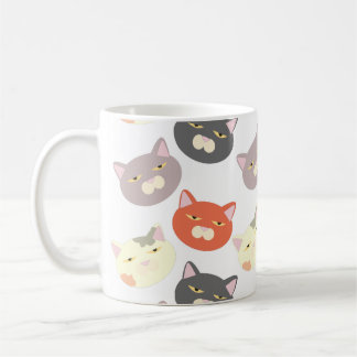 Super Cute Cat Heads Cartoon Fun Pattern Coffee Mug