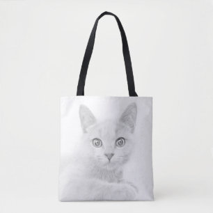 SUPER CUTE Cat Portrait Photograph Tote Bag