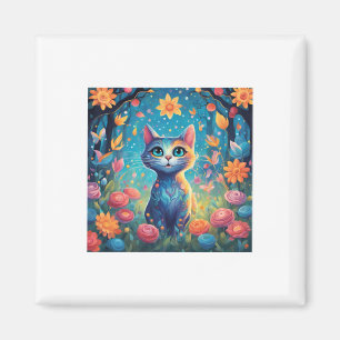 Super Cute Cat With Beautiful Blue Eyes Sticker Magnet