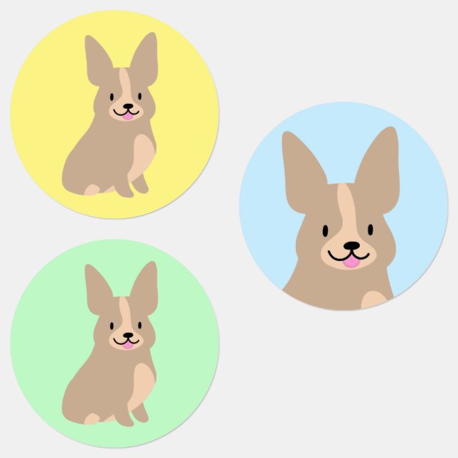 Super Cute Corgi Stickers (Group)
