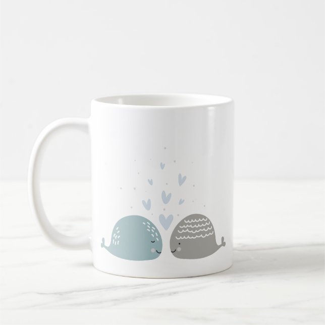 Super Cute Couple Dolphin Coffee Mug (Left)