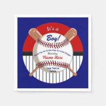 Super Cute Custom Baseball Napkins for Baby Shower