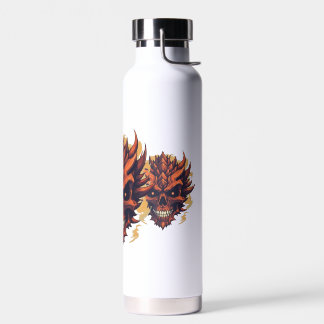 Super Cute Dragon Skull Mascot Water Bottle Design
