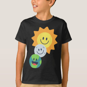 Super Cute Earth Moon Sun Solar Eclipse 2024 Funny T-Shirt