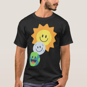Super Cute Earth Moon Sun Solar Eclipse 2024 Funny T-Shirt