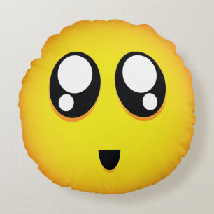 super cute emoji round cushion