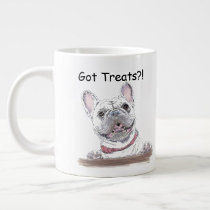 Super Cute French Bulldog   Got Treats Large Coffee Mug