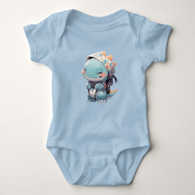 Super Cute Funky Japanese Dinosaur Baby Bodysuit (Front)