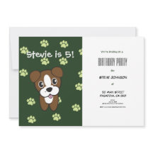 Super Cute Green Boxer Puppy Birthday