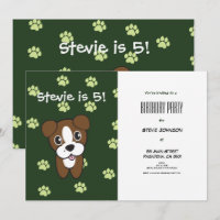 Super Cute Green Boxer Puppy Birthday