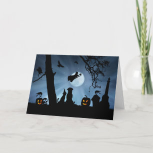 Super Cute Happy Halloween Cat and Dog Card