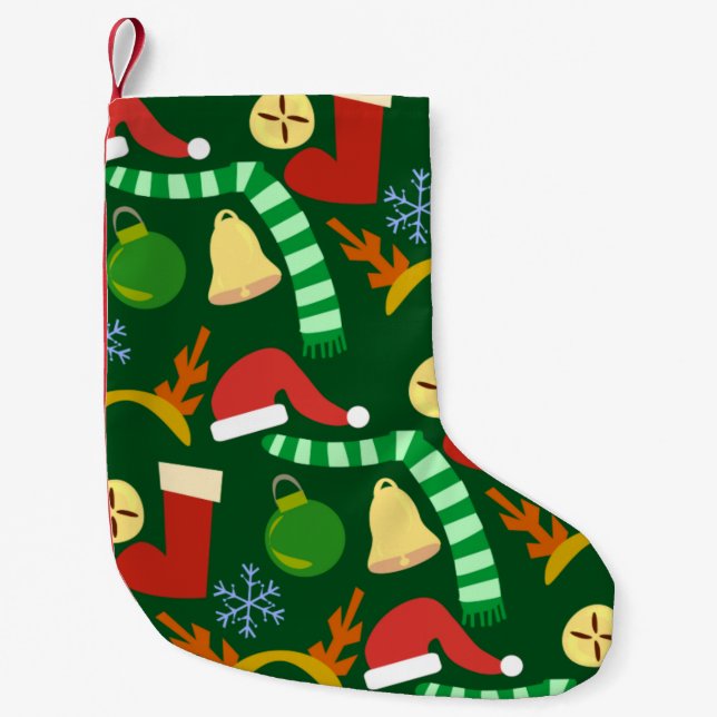 Super Cute Holiday Pattern Small Christmas Stocking (Front)