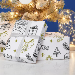 Super Cute Holiday Pattern White Christmas Wrapping Paper