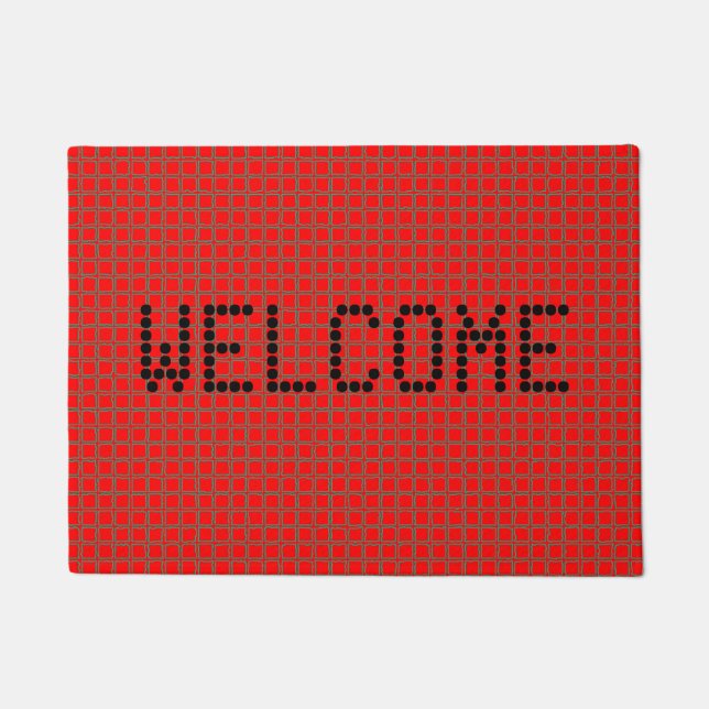 Super Cute Hot Red Stylish Pattern Customisable Doormat (Front)