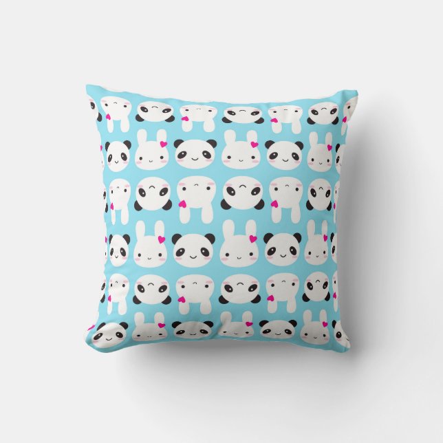Super Cute Kawaii Bunny and Panda Cushion (Front)