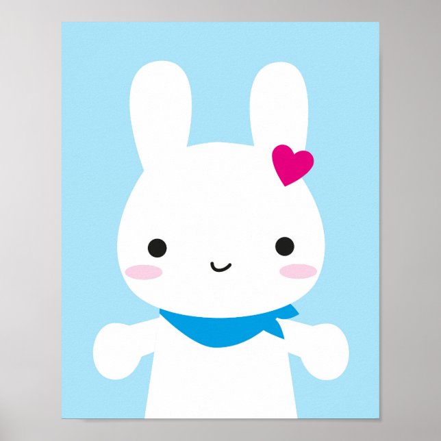 Super Cute Kawaii Bunny Poster (Front)