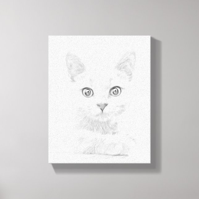 SUPER CUTE Kitten Cat Portrait Canvas Print (Front)