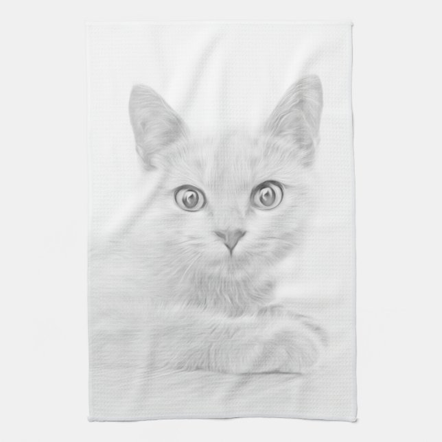 SUPER CUTE Kitten Portrait Photograph  Tea Towel (Vertical)