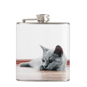 SUPER CUTE Kitty Portrait Hip Flask