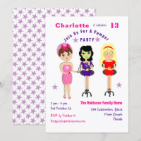 Super Cute Pamper Party Girls Birthday Invites