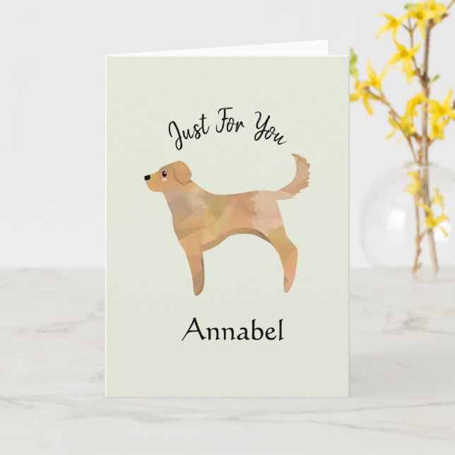 Super Cute Personalised Labrador/Retriever Card (Yellow Flower)