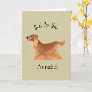 Super Cute Personalized Cocker Spaniel Card