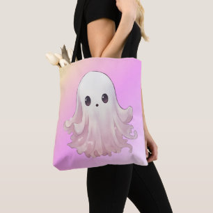 Super Cute Pink Ghost Halloween Tote Bag