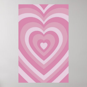 Super Cute Pink Powerpuff Girls Love Heart Patter Poster