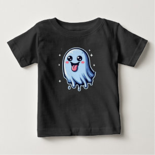 Super Cute & Playful Ghost with Sparkle Baby T-Shirt