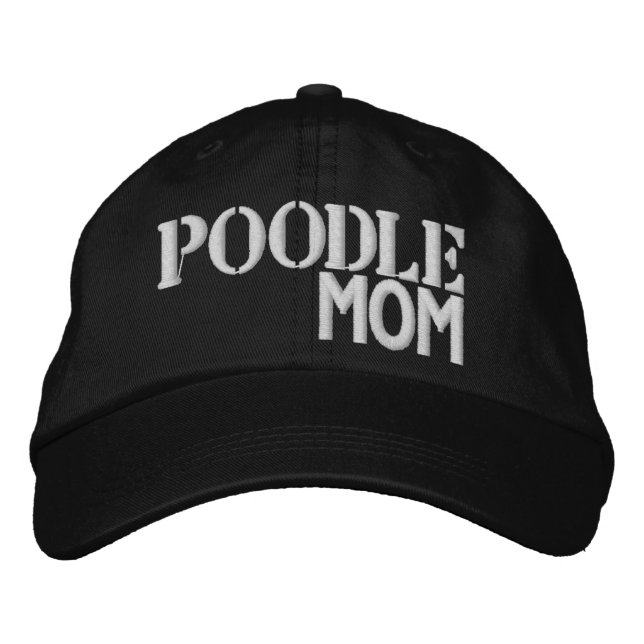 Super Cute Poodle Mum  Embroidered Hat (Front)