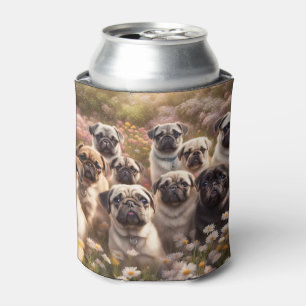 Super Cute Pug Dogs Cosy Can Cooler