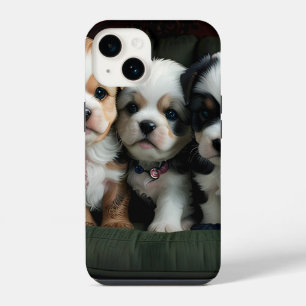 Super Cute Puppies on the Couch 2 iPhone 14 Case