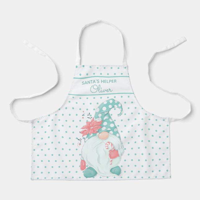 Super Cute Santa Helper Christmas Gnome Pastel  Apron (Front)