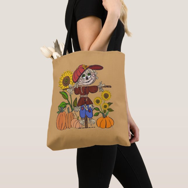 Super Cute Scarecrow Tote Bag (Close Up)