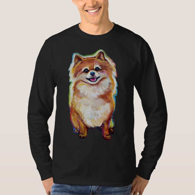 Super Cute Smiling Pomeranian T-Shirt (Front)